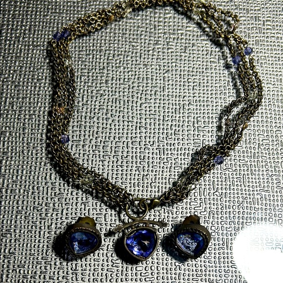 Fiftie's antique choker necklace and matching earrings - Picture 1 of 4